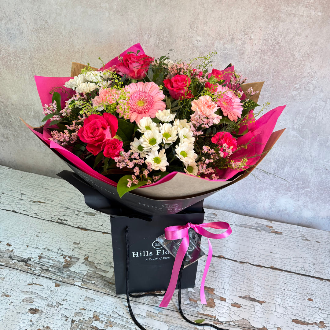 Raspberry Ripple Hand Tied