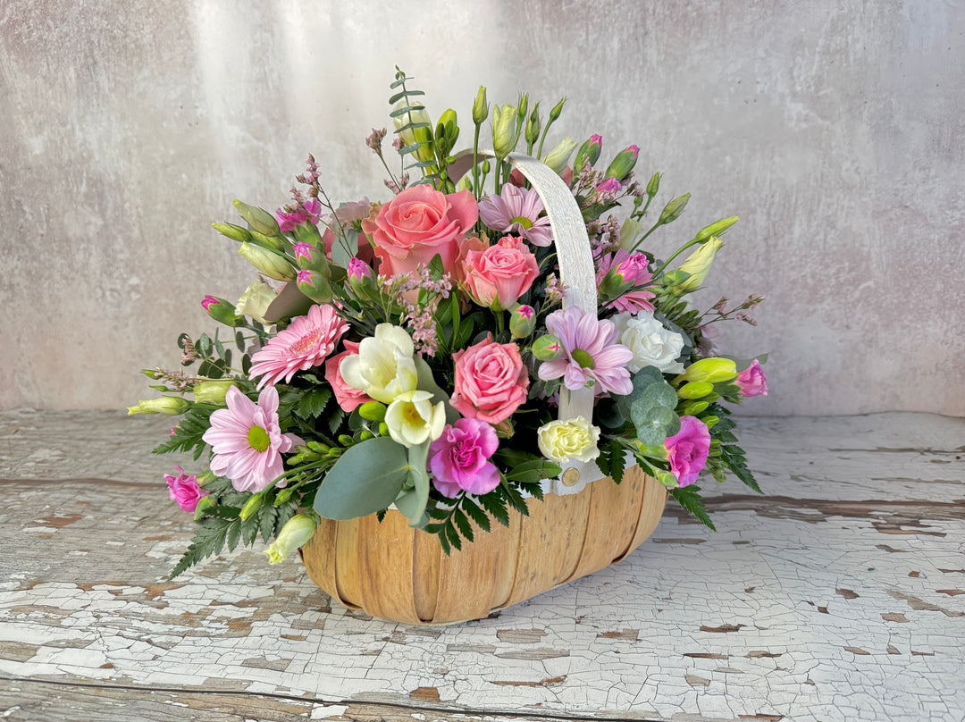 Pink & White Basket