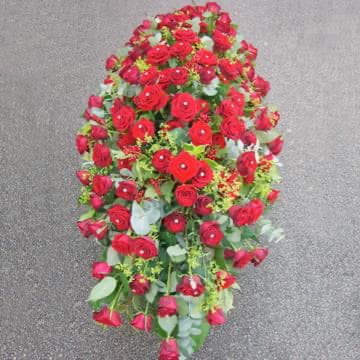 Luxury Red Rose Coffin Spray