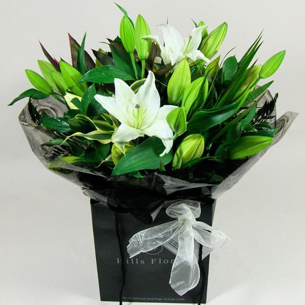 Oriental White Lilly Hand Tied