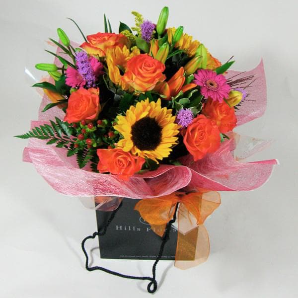 Sizzling Sunflower Hand Tied