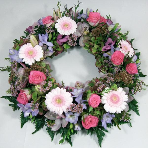 Mixed Pink & Lilac Wreath